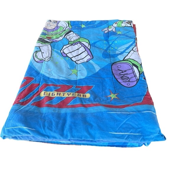 VTG Disney Toy Story Reversible Comforter Buzz Lightyear Woody’s Roundup 90s GUC - Picture 3 of 15